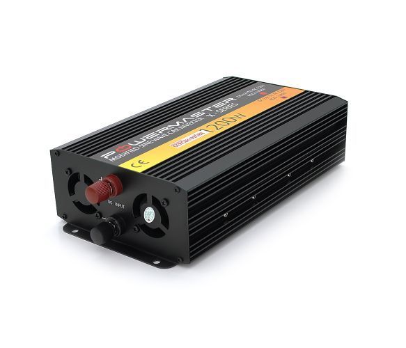 Інвертор напруги POWERMASTER, 24V/220V, 1200W з модифікованою синусоїдою, 1 Shuko, клеми U_29424 фото