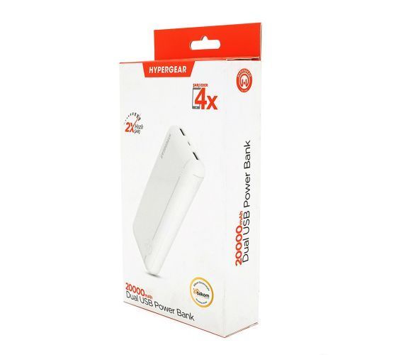 Повербанк Hypergear 20000mAh Fast Charge, 2*USB, White, Q24 U_29509 фото