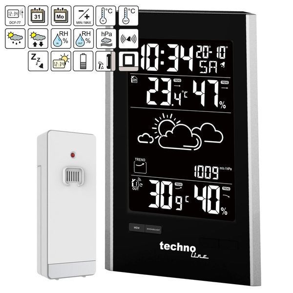 Метеостанція Technoline WS9060 Black/Silver (WS9060) (без акумулятора та зарядного пристрою) DS_DAS301786 фото