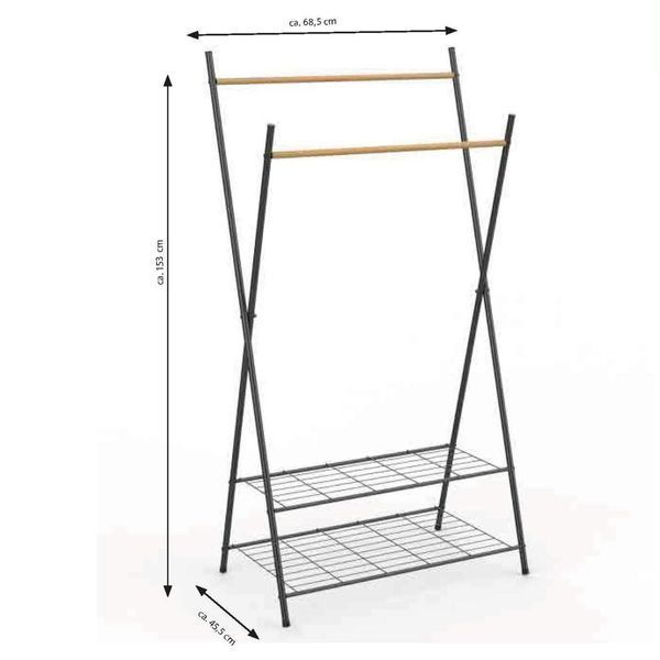 Стійка для одягу Casa Si Garment Rack Bamboo Black (CS92309W04) DS_DAS302433 фото