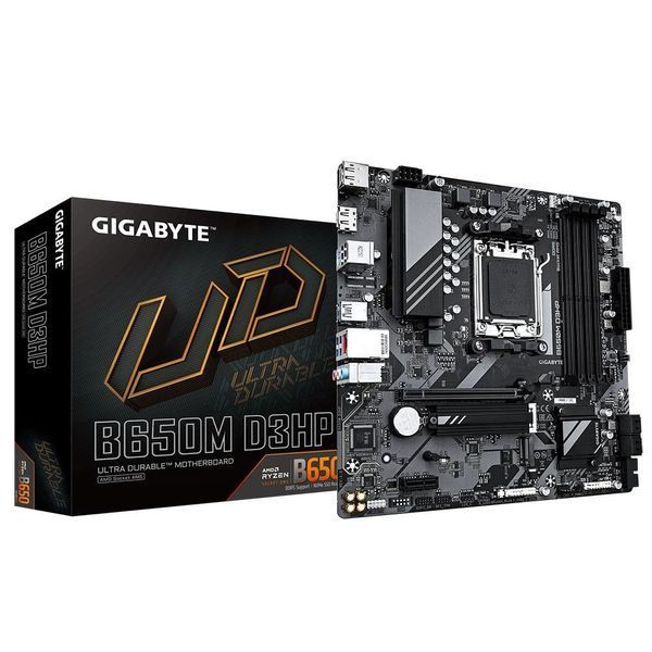 Материнская плата GIGABYTE B650M D3HP sAM5 B650 4xDDR5 M.2 HDMI DVI mATX RC_B650M_D3HP фото