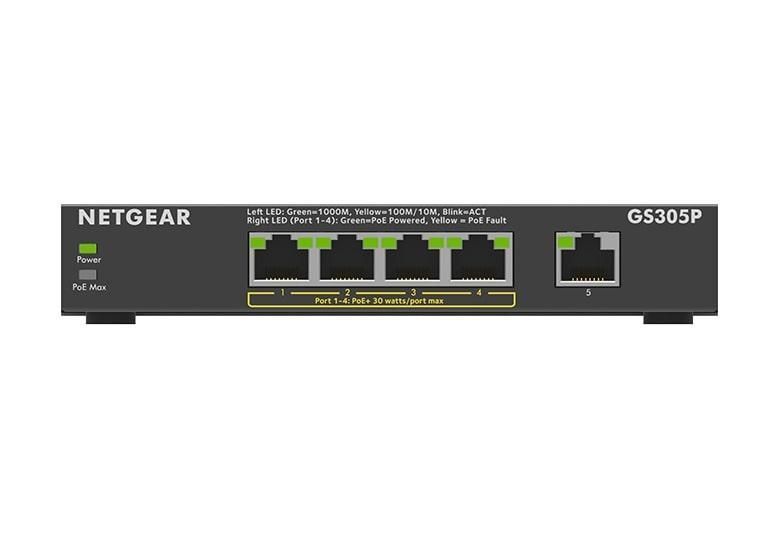 Комутатор GS305Pv2 4xGE PoE+ (63Вт), 1xGE, некерований NETGEAR RC_GS305P-300EUS фото