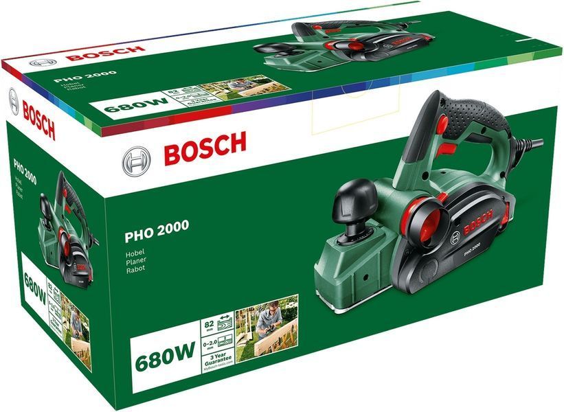 Bosch Рубанок PHO 2000 380Вт 80мм строгание до 2мм 2.58кг RC_0.603.2A4.100 фото