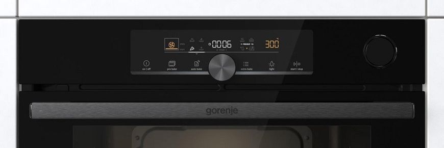 Духова шафа Gorenje електрична, 77л, A+, пара, дисплей, чорний RC_BSA6747A04BG фото