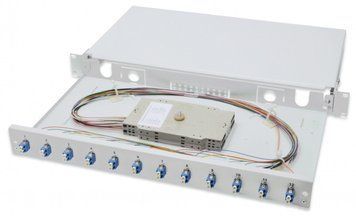 Оптична панель DIGITUS 19' 1U, 12xLC duplex, incl, Splice Cass, OS2 Color Pigtails, Adapter RC_DN-96331/9 фото