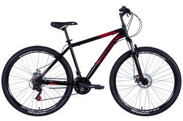 Велосипед сталь 29 Discovery RIDER AM DD рама-19" чорно-червоний 2024 VT_OPS-DIS-29-177 фото