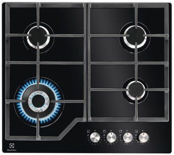 Варильна поверхня Electrolux газова на склі, 60см, чавун, чорний RC_KGG64362K фото