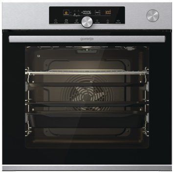 Духова шафа Gorenje електрична, 77л, A+, пара, пригот. на кількох рівнях, дисплей, нерж RC_BSA6747A04X фото