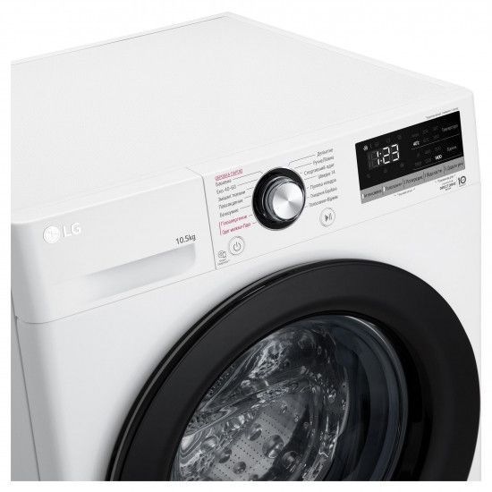 Пральна машина LG фронтальна, 10,5 кг, 1400, A+++, 57см, дисплей, пара, інвертор, білий RC_F4V3RS6WW фото