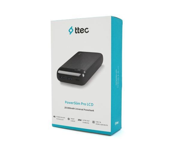 Повербанк 20000mAh, Output: 2*USB+Type-C, 20W, Black, Q20 U_29499 фото