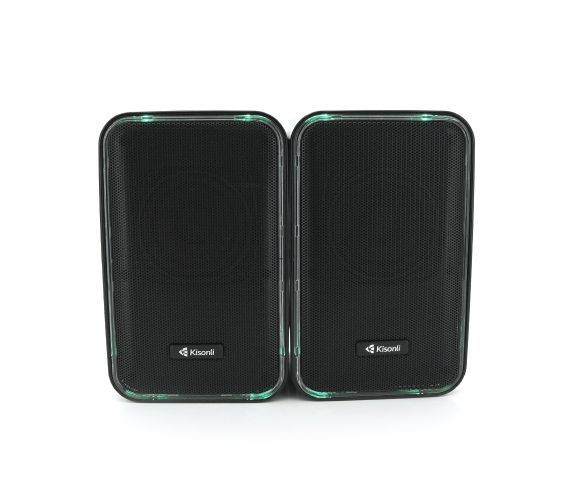 Колонки Kisonli X21B, 2x10W, USB/RGB light/BT, DC: 5V/1-2A, Black, BOX, Q15 U_36357 фото