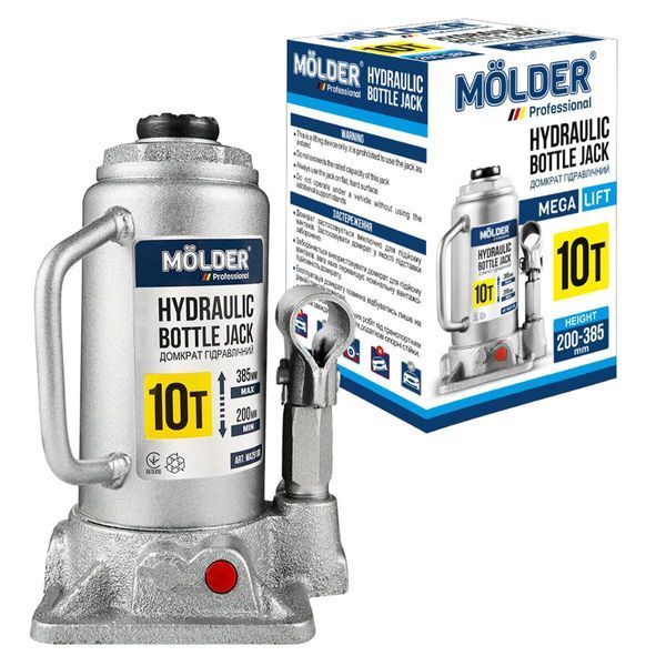 Домкрат гідравлічний пляшковий Molder 10т 200-385мм LI_MA29100 фото