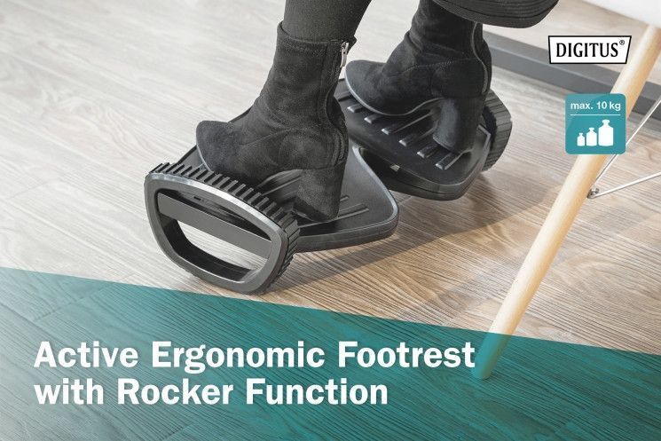 Підставка DIGITUS Active Ergonomic Footrest, чорна RC_DA-90412 фото