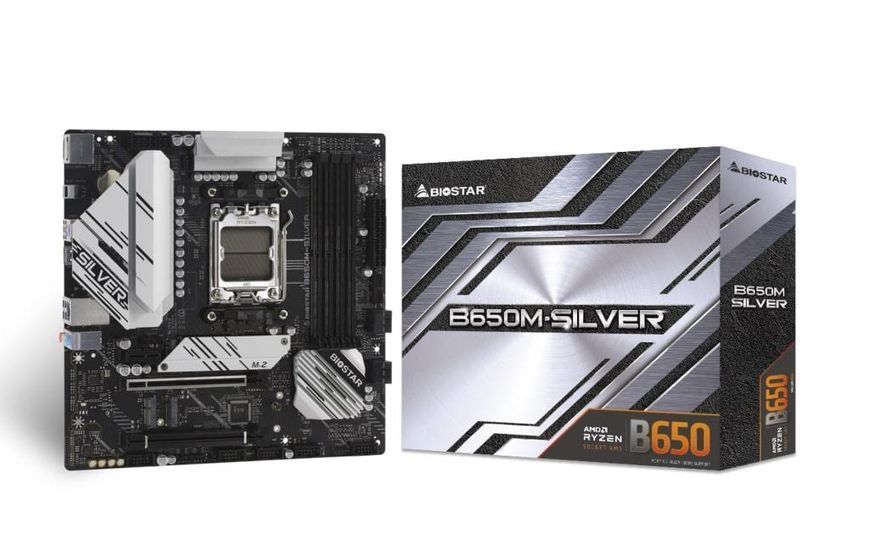 Материнская плата Biostar B650M SILVER sAM5 B650 4xDDR5 M.2 HDMI DP mATX RC_B650M-SILVER фото