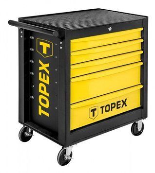 Шкаф-тележка для инструмента TOPEX, 5 выдвижных ящиков, на колесах, 68x46x82.5 см RC_79R501 фото