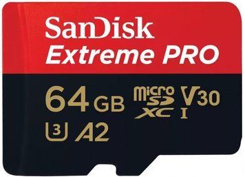 Карта пам'яті SanDisk microSD 64GB C10 UHS-I U3 R200/W90MB/s Extreme Pro V30 + SD RC_SDSQXCU-064G-GN6MA фото