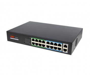 Комутатор ONV-H1016PLS 16 портовий PoE 100 Мбіт + 2 Uplink 1000 Мбіт, до 250м U_27283 фото