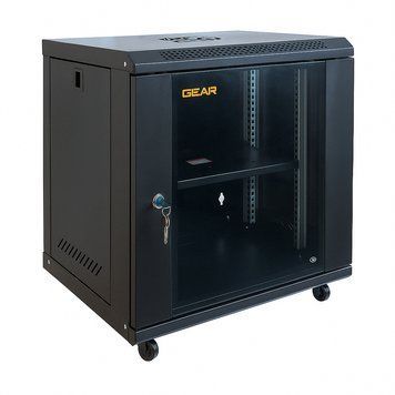 Шкаф серверный настенный с полкой GEAR 12U 19'' 600x450x600 Черный (GWMSN-12U-600-450) IP_GWMSN-12U-600-450 фото
