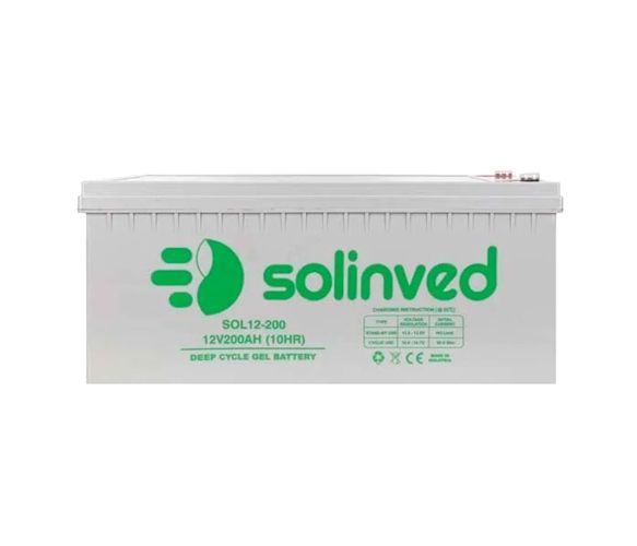 Аккумуляторная батарея SOLINVED 200-12 GEL 12V 200 Ah (522 x 240 x 224), 60.3 kg Grey Q1/48 U_37425 фото