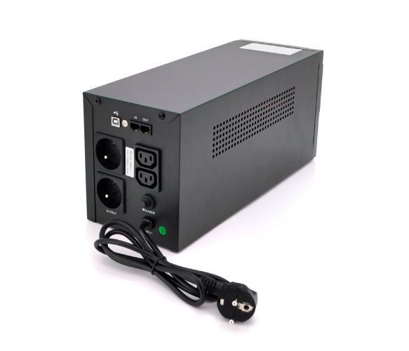 ДБЖ Qoltec QLT1200 (720W) LСD, AVR, 3st, 2xSCHUKO socket, 2x12V7.5Ah, metal Case U_29592 фото
