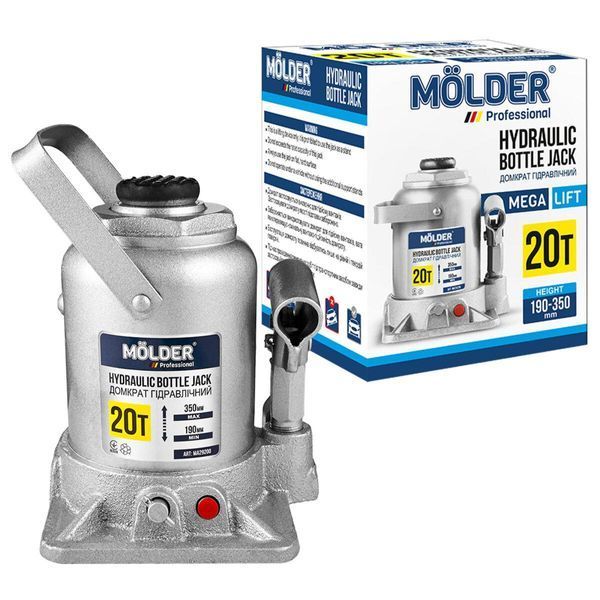 Домкрат гідравлічний пляшковий Molder 20т 190-350мм LI_MA29200 фото