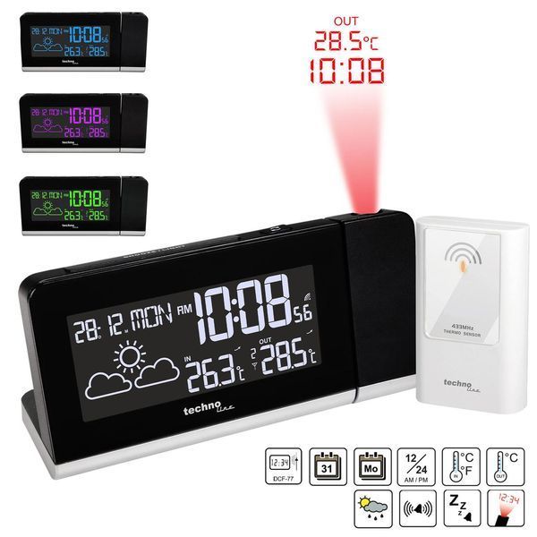 Годинник проекційний Technoline WT539 Black (WT539) (без акумулятора та зарядного пристрою) DS_DAS301813 фото