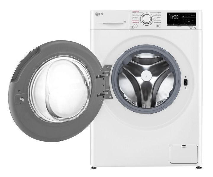 Пральна машина LG фронтальна, 7кг, 1200, A+++, 48см, дисплей, пара, інвертор, білий RC_F2V3HS0WW фото