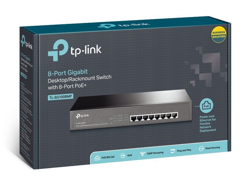 Комутатор TP-LINK TL-SG1008MP 8xGE (8xPoE), 126Вт, Некерований RC_TL-SG1008MP фото