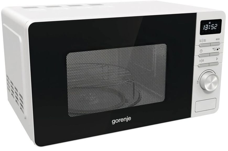 Gorenje Мікрохвильова піч, 20л, електр. кер., 800Вт, дисплей, білий RC_MO20A3W фото