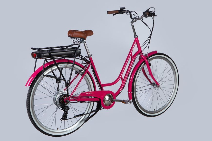 Велосипед с электроприводом 28" ST Dorozhnik RETRO DD FR рама-19" 36В 12.5А*ч 250Вт розовый YS 7452 2025 VT_ELB-D-28-090 фото