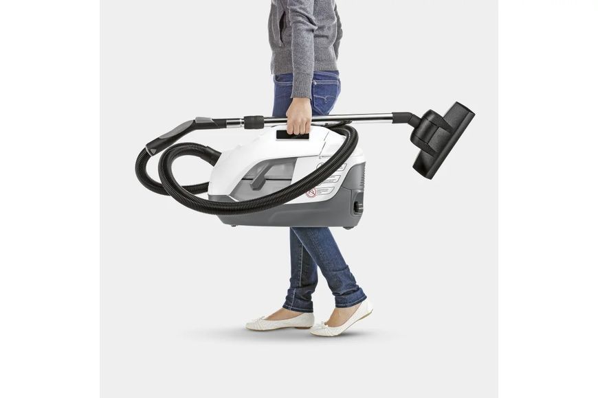 Пилосос Karcher миючий DS 6 Plus, 650Вт, пил -0.6л, вода -2л, НЕРА, білий RC_1.195-252.0 фото