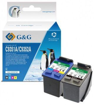 Картридж G&G для HP No.21/22 DJ3920/3940, PSC1410 Black/Tri-color Combo Pack RC_G&G-SD367AE фото