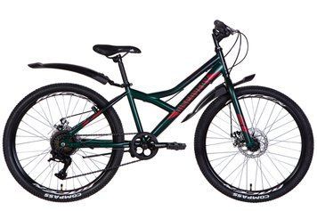 Велосипед ST 24" Discovery FLINT DD рама-13" темно-зелений з червоним (м) з крилом Pl 2022 VT_OPS-DIS-24-280 фото