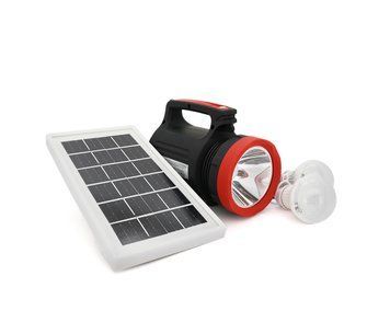 Переносной фонарь LX-1902+Solar, 3 режима, солнечная панель, встроенный аккум 7200 мАч, 2 лампочки 3W, СЗУ, U_33458 фото