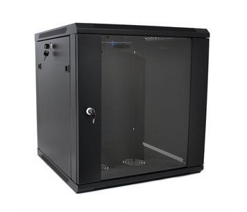 Шкаф Merlion 15U, 600х600х768 мм, стекло - закалённое, цвет чёрный, материал - сталь 1,2 мм U_23531 фото