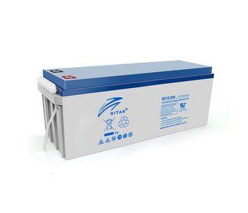 Акумуляторна батарея AGM RITAR DC12-200 Gray Case 12V 200Ah ( 522 х 240 х 219 (224) ) Q1 U_7606 фото
