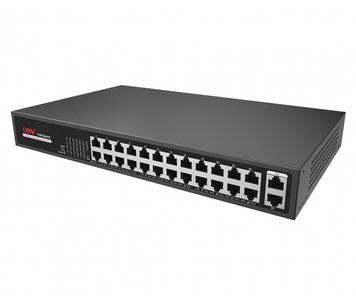Коммутатор ONV-H1024PLS 24 порта РоЭ 100 Мбит + 2 Uplink 1000 Мбит, до 250м 24х портовый PoE U_27284 фото