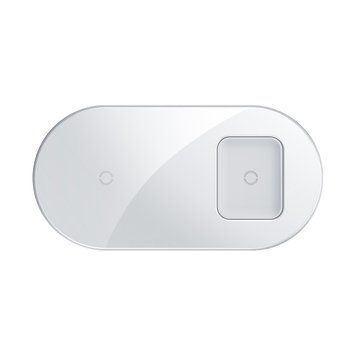 Бездротовий зарядний пристрій Baseus Simple 18W 2 in 1 Білий (WXJK-02) LP_16611 фото