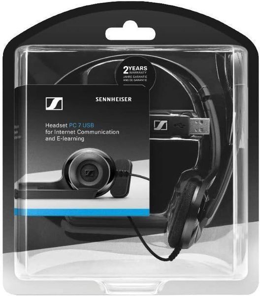 Комп'ютерна гарнітура моно On-Ear EPOS PC 7 Chat, USB, Uni Mic, 2м, Чорний RC_1000431 фото