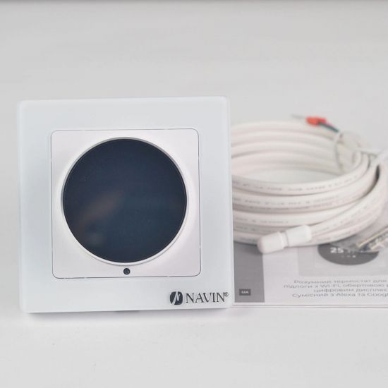 Терморегулятор Navin EH20R-16A 5...35 &deg;C для теплої підлоги електронний Wi-Fi Tuya, Smart Life вбудований дротовий датчик 16A 230В білий RC_24-160075-0331 фото