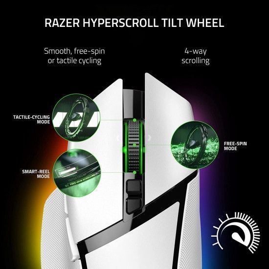 Миша Razer Basilisk V3 Pro, RGB, USB-A/WL/BT, білий RC_RZ01-04620200-R3G1 фото