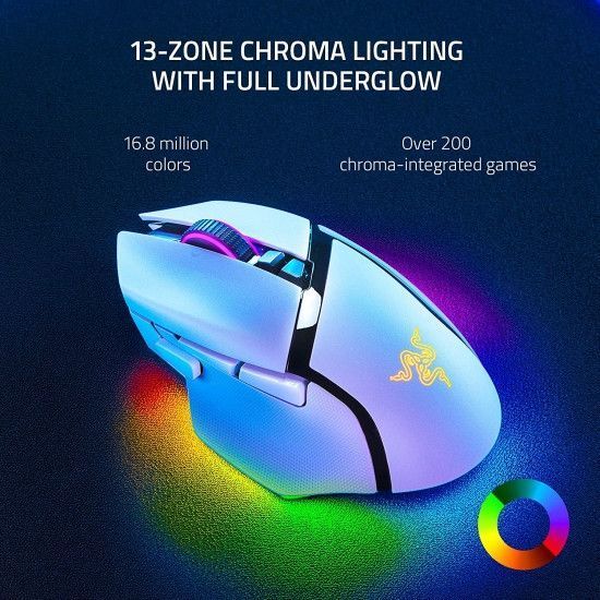 Миша Razer Basilisk V3 Pro, RGB, USB-A/WL/BT, білий RC_RZ01-04620200-R3G1 фото