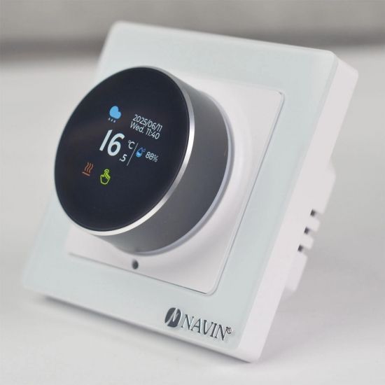 Терморегулятор Navin EH20R-16A 5...35 &deg;C для теплої підлоги електронний Wi-Fi Tuya, Smart Life вбудований дротовий датчик 16A 230В білий RC_24-160075-0331 фото