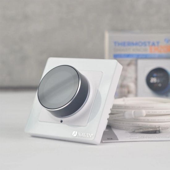 Терморегулятор Navin EH20R-16A 5...35 &deg;C для теплої підлоги електронний Wi-Fi Tuya, Smart Life вбудований дротовий датчик 16A 230В білий RC_24-160075-0331 фото