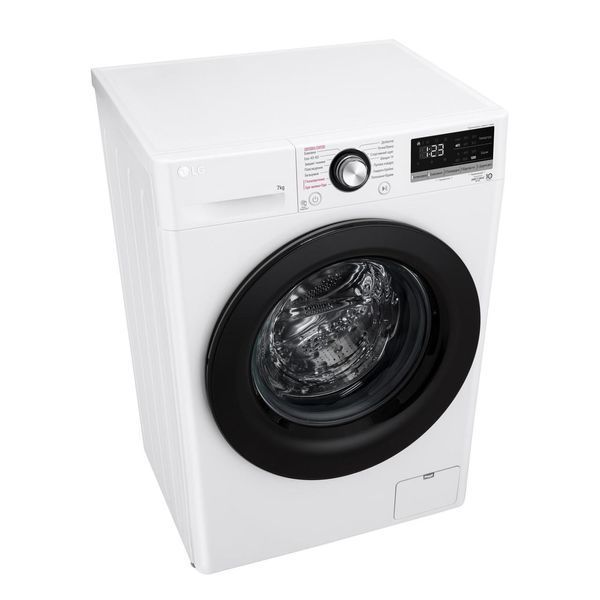 Пральна машина LG фронтальна, 7кг, 1200, A+++, 48см, дисплей, пара, інвертор, білий RC_F2V3HS6WW фото