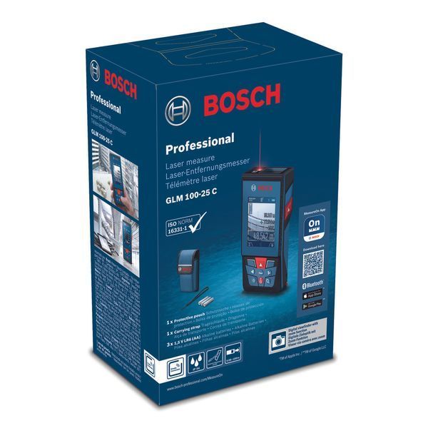 Далекомір лазерний Bosch Professional GLM 100-25 C, 0.08-100м RC_0.601.072.Y00 фото