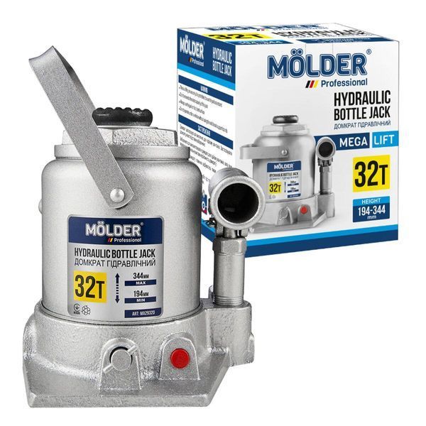 Домкрат гідравлічний пляшковий Molder 32т 194-344мм LI_MA29320 фото