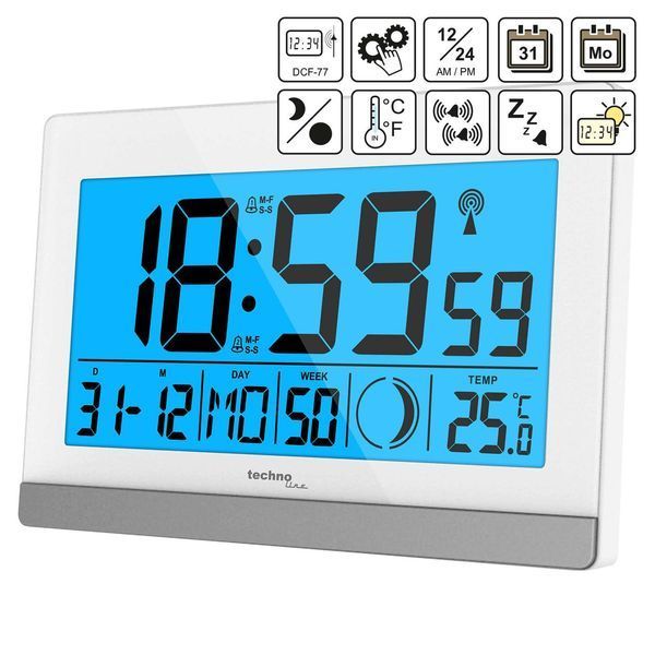 Годинник настільний Technoline WS8056 White/Silver (WS8056) DS_DAS301199 фото