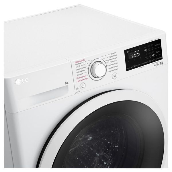 Стиральная машина LG фронтальная, 9кг, 1400, A+++, 57см, дисплей, пара, инвертор, белый RC_F4V3VS7WW фото