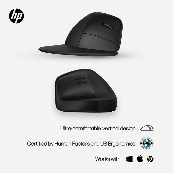 Миша 920 Ergonomic Vertical, USB-A/WL/BT, чорний HP RC_6H1A4AA фото